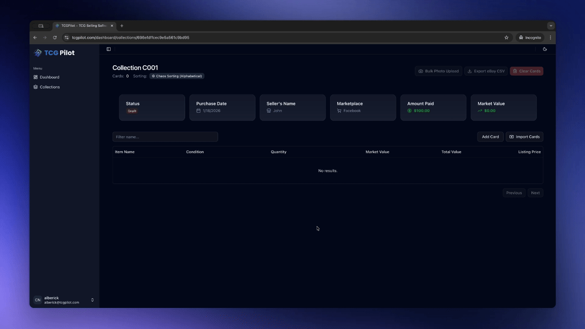 Import flow demonstration
